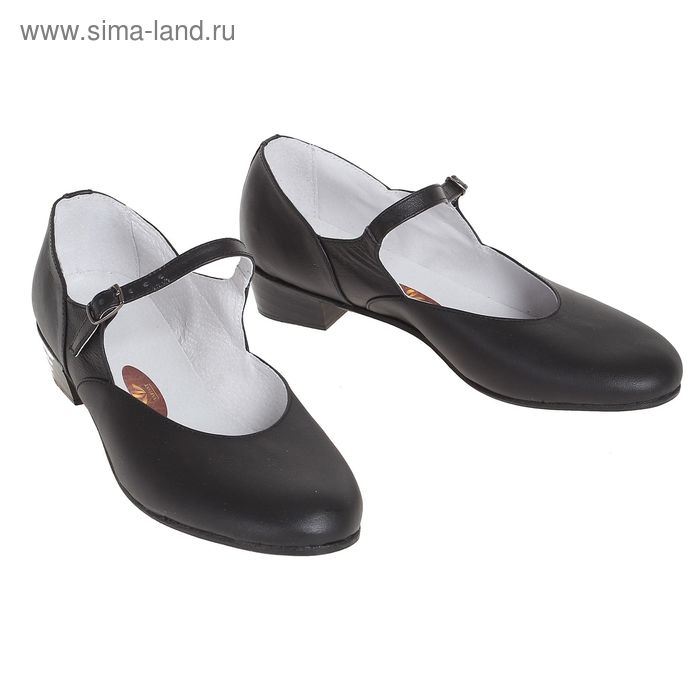 Туфли народные женские, длина по стельке 24 см, цвет чёрный - Фото 1