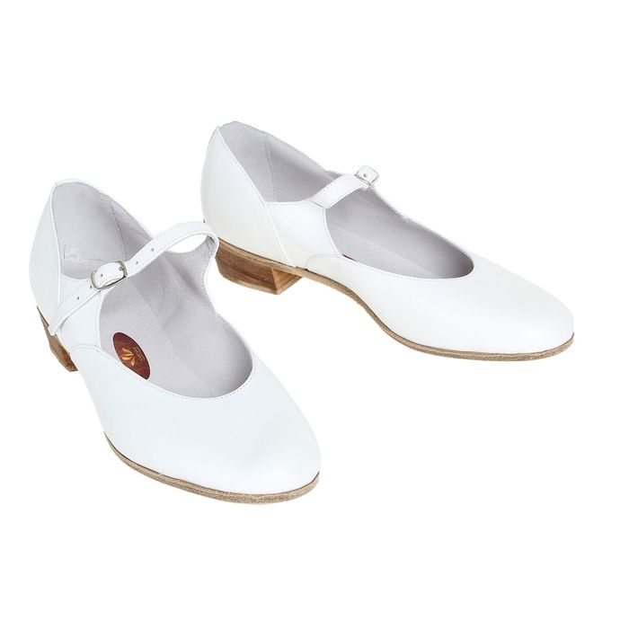 Туфли народные женские, длина по стельке 25,5 см, цвет белый