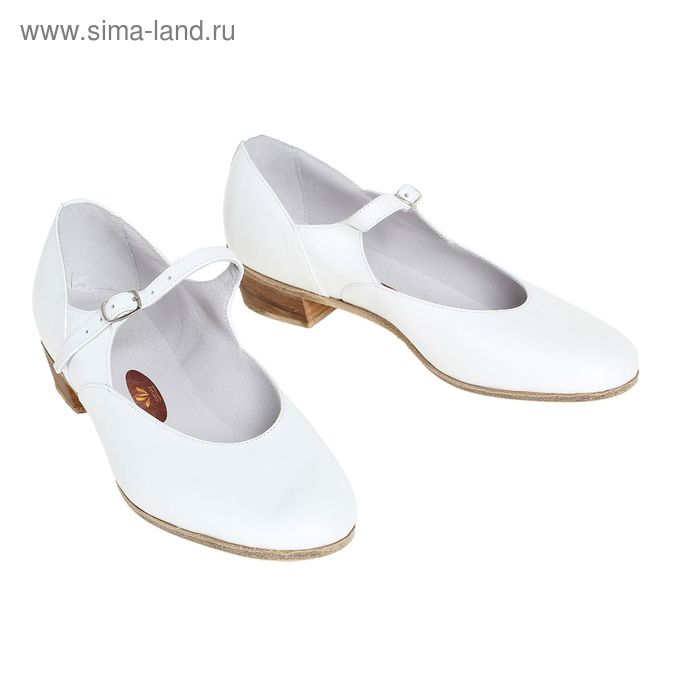Туфли народные женские, длина по стельке 25,5 см, цвет белый - Фото 1