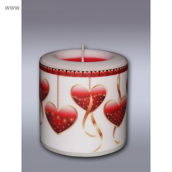 свеча фонарик "Сердца №7 " аромат: жасмин - Фото 1