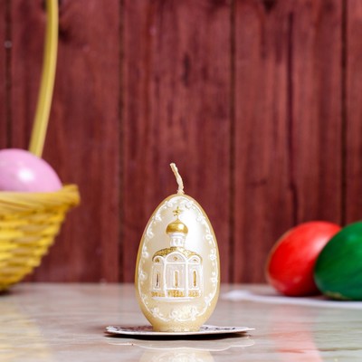Свеча пасхальная «Яйцо: С церковью»