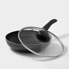 Сковорода Forever, d=22 см, съёмная ручка, стеклянная крышка, антипригарное покрытие, алюминий, чёрная - Фото 2