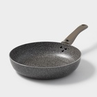 Сковорода Onyx, d=24 см, съёмная ручка, стеклянная крышка, антипригарное покрытие, алюминий, серая - Фото 3