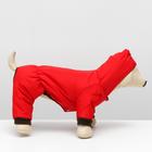 Комбинезон зимний для животных, L (ДС 28-30, ОГ 40-44 см, ОШ 32 см), красный - фото 23115914