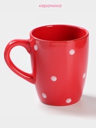 Кружка Доляна «Красный горох», 360 мл, керамика, красная - Фото 2