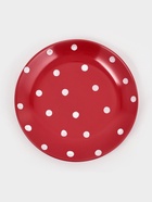Десертная тарелка Доляна «Красный горох», d=21 см, керамика, красная - фото 121696646