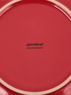 Десертная тарелка Доляна «Красный горох», d=21 см, керамика, красная - фото 121696649