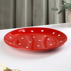 Тарелка керамическая обеденная Доляна «Красный горох», d=27 см, цвет красный - Фото 2