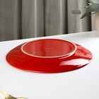 Тарелка керамическая обеденная Доляна «Красный горох», d=27 см, цвет красный - Фото 3