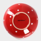 Тарелка керамическая глубокая Доляна «Красный горох», 700 мл, d=18 см, цвет красный - Фото 4