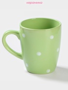 Кружка Доляна «зелёное Горох», 360 мл, керамика, зелёная - Фото 2