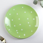 Тарелка керамическая обеденная Доляна «Зелёный горох», d=27 см, цвет зелёный - фото 297821221
