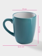 Кружка Доляна «Дымка», 360 мл, керамика, бирюзовая - Фото 3