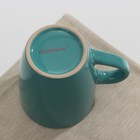 Кружка керамическая Доляна «Дымка», 360 мл, цвет бирюзовый - Фото 3