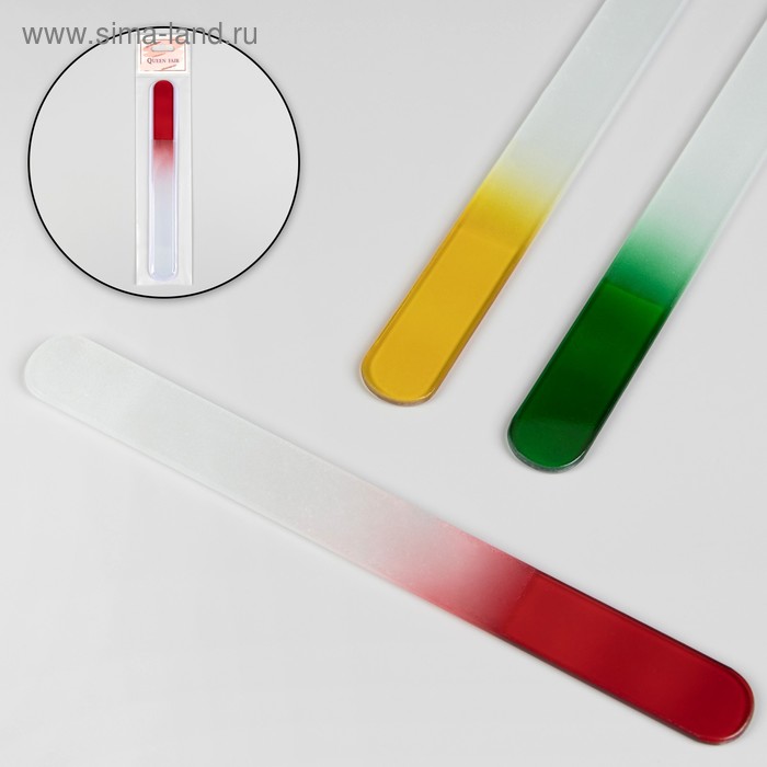 Пилка стеклянная для ногтей «Градиент», 18,5 см, цвет МИКС - Фото 1