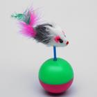 Игрушка-неваляшка "Мышь на шаре", микс цветов - Фото 2