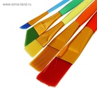 Набор кистей для рисования, нейлон, 5 штук, «Радуга», плоские, большие, международный размер 1505410