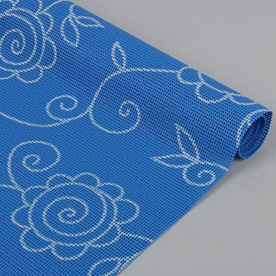 Коврик противоскользящий «Вьющиеся цветы», 45×100 см, цвет синий