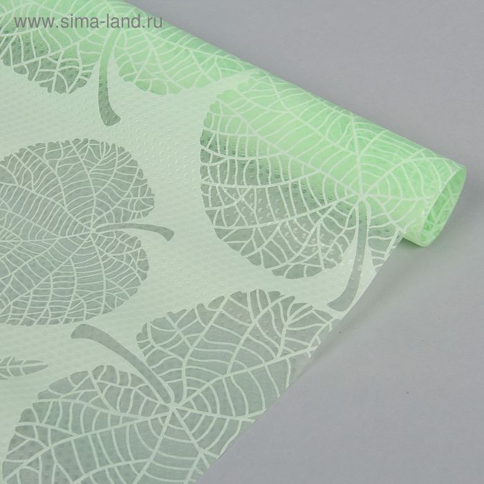 Коврик противоскользящий «Листья», 45×100 см, цвет зелёный - Фото 1