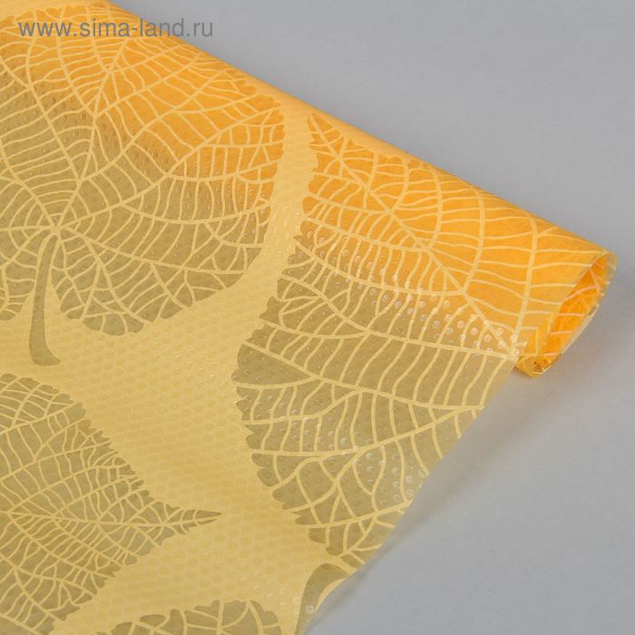 Коврик противоскользящий «Листья», 45×100 см, цвет оранжевый - Фото 1