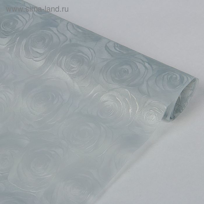 Коврик противоскользящий «Розы», 45×100 см, цвет серый - Фото 1