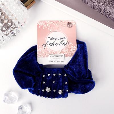 Резинка для волос «Орбита», ярко-синий бархат