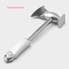 Молоток для мяса с топориком Доляна, 28 см, серебристый - Фото 2