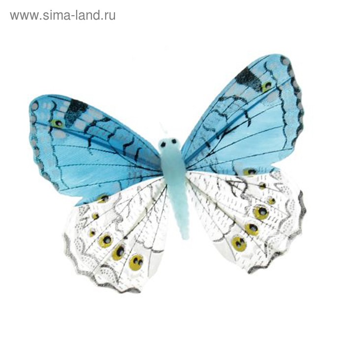 Магнит бабочка перо "Южный ветерок" 8 см МИКС - Фото 1