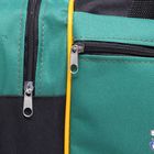 Сумка спортивная на молнии, 1 отдел, 3 наружных кармана, длинный ремень, цвет чёрный/зелёный - Фото 4