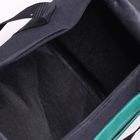 Сумка спортивная на молнии, 1 отдел, 3 наружных кармана, длинный ремень, цвет чёрный/зелёный - Фото 5