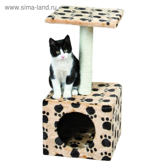 Домик Trixie Zamora для кошки, "кошачьи лапки", высота 61см, бежевый - Фото 1
