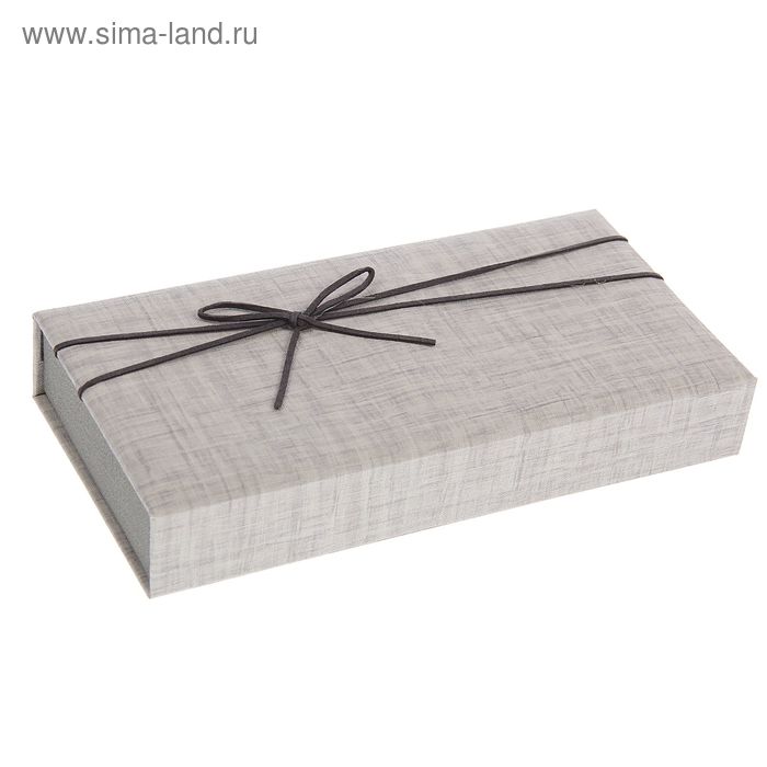 Коробка подарочная прямоуг 25*13*4,5 см "Бантик", цвет серый - Фото 1