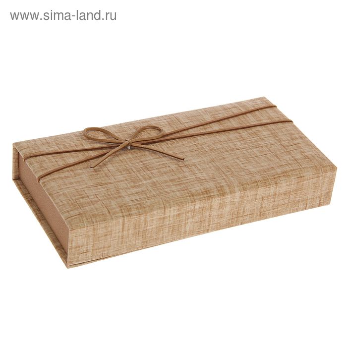 Коробка подарочная прямоуг 25*13*4,5 см "Бантик", цвет коричневый - Фото 1