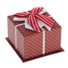 Коробка подарочная "Сердечки", цвет коричневый, 8,5 х 8,5 х 5,5 см - Фото 1