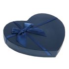 Коробка подарочная сердце для конфет 26*23*3,5 см, цвет синий - Фото 1