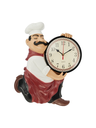 Часы настенные, для кухни, «Повар усач», плавный ход, циферблат d-13 см, 30×24 см