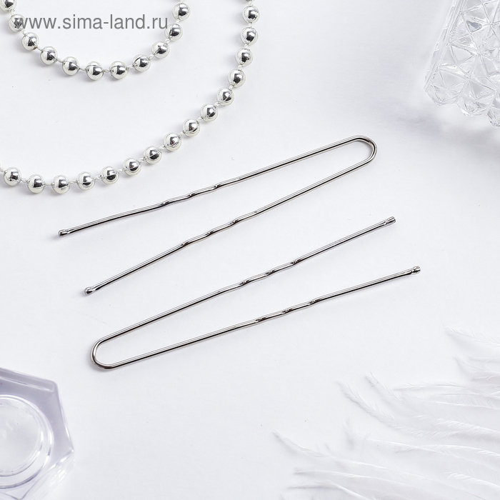 Шпилька для волос "Народная" 7,2 см, хром (набор 10 шт) - Фото 1