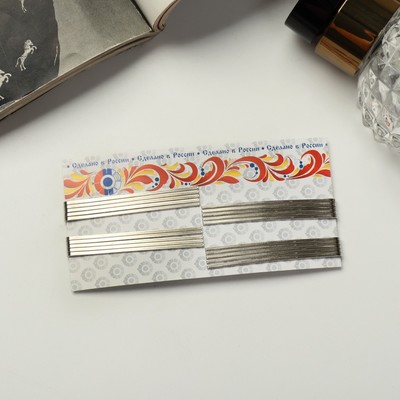 Зажим для волос «Народный», 4.4 см, хром, набор 20 шт.