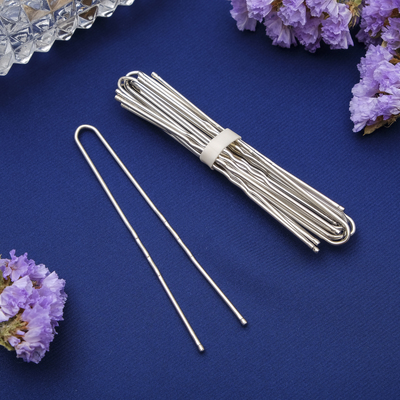 Шпильки для волос «Обыкновенные», 7 см, набор 10 шт., хром