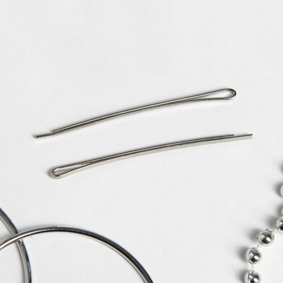 Зажим для волос "Обыкновенный" 4,4 см, хром (набор 100 шт)