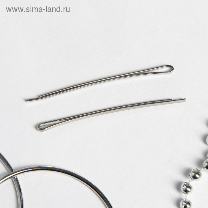 Зажим для волос "Обыкновенный" 4,4 см, хром (набор 100 шт) - Фото 1