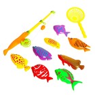 Морская рыбалка удочка и сачок, 8 рыбок, цвета МИКС, в пакете - Фото 2