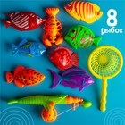 Морская рыбалка удочка и сачок, 8 рыбок, цвета МИКС, в пакете - Фото 7