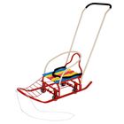 Санки «Кирюша-4ВК+» с толкателем, с дополнительной базой колес, цвет: красный - Фото 1