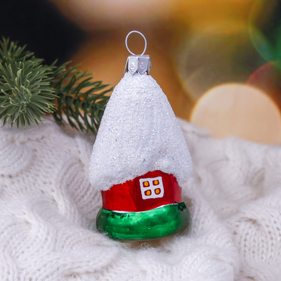 Ёлочная игрушка «Домик» h=6 см