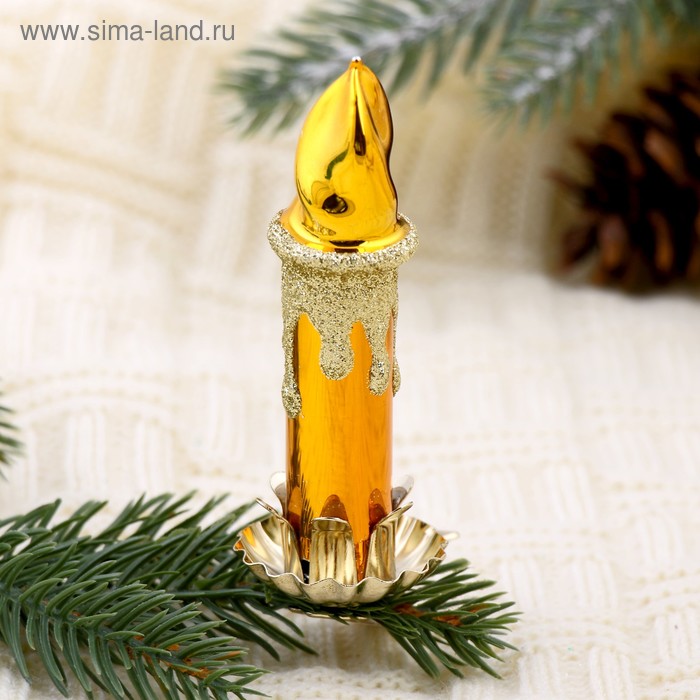 Ёлочная игрушка «Свеча» h=8.7 см, МИКС - Фото 1