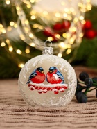 Ёлочный шар «Снегири», новогодний, d=7.5 см, МИКС - Фото 2