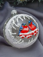 Ёлочный шар «Снегири», новогодний, d=7.5 см, МИКС - Фото 4
