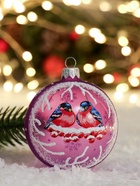 Ёлочный шар «Снегири», новогодний, d=7.5 см, МИКС - Фото 7