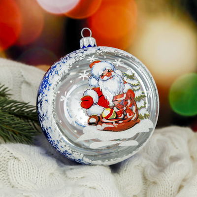 Ёлочный шар «Морозко» d=9.5 см, МИКС